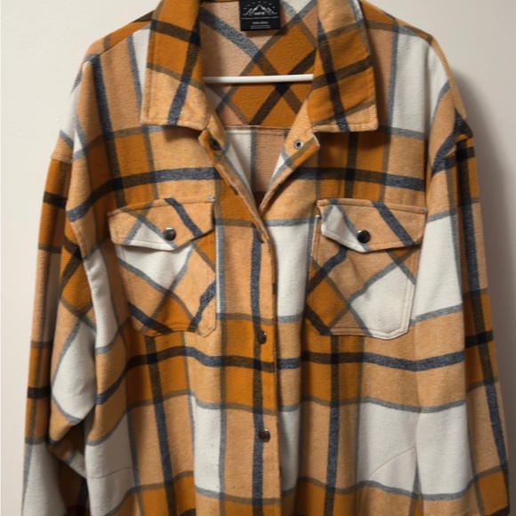 HFX Jackets & Blazers - Plaid Women's Jacket in Orange and White